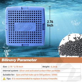 Bilinavy Hot Tub Mineral Sanitizer for Sundance Spas Filter, Silver Ion Mineral Cartridge Last for 4 Months Treats, Cleans and Clarifies