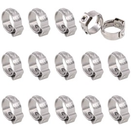 Swpeet 35Pcs 8.8-10.5mm 304 Stainless Steel Single Ear Hose Clamps, Crimp Hose Clamp Assortment Kit Ear Cinch Rings Crimp Pinch Fitting Tools Perfect for Automotive, Home Appliance Line