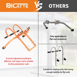 DICATTE 2 in 1 Ladder Stabilizer,Roof Ridge Extension Both Horizontally and Vertically, Rubber Grip T-Bar，Quick and Safe Access to Steep Roofs.