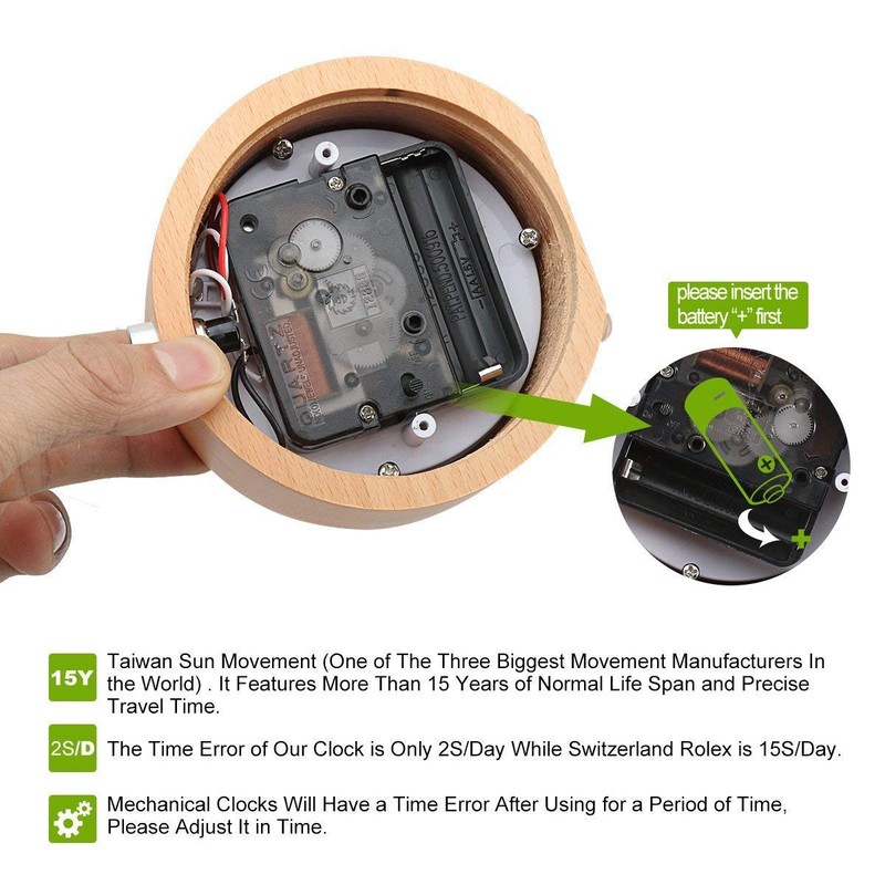 EC VISION Handmade Classic Small Round Silent Table Snooze Beech