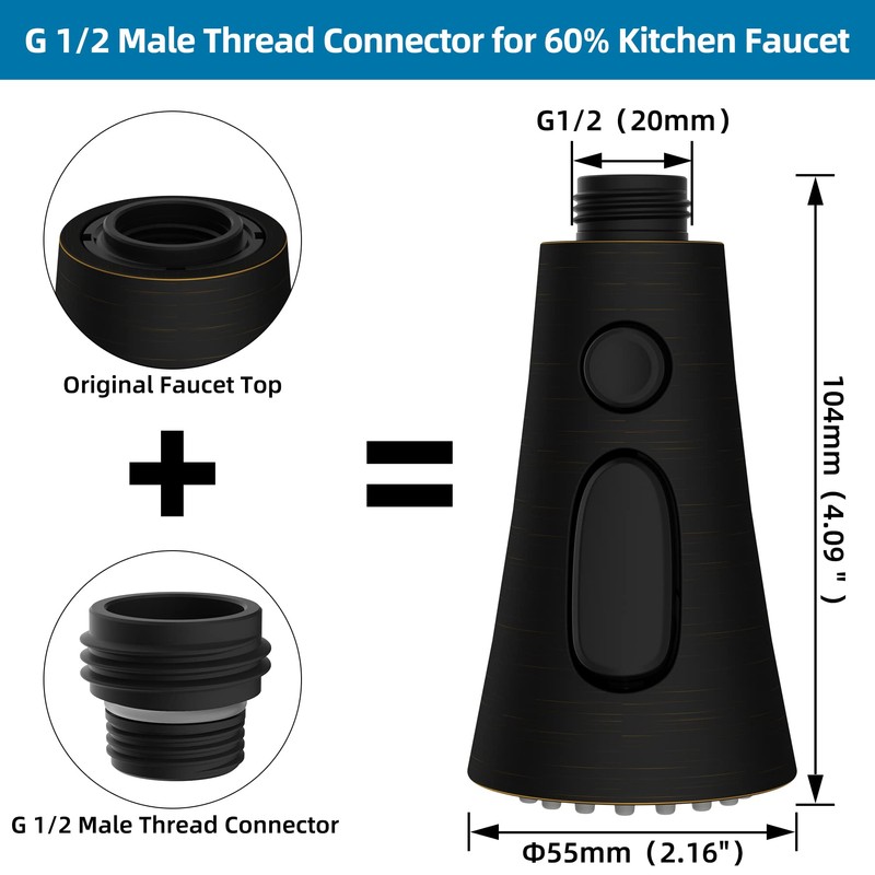 Hygie Rinse Kitchen Faucet Head Replacement, Pull Down Kitchen Faucet