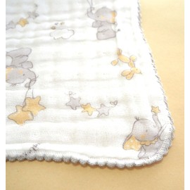 Opus 32347 Women's Gauze Towel, Fluffy, 6-Layer Gauze Towel, Set of 2, elephant