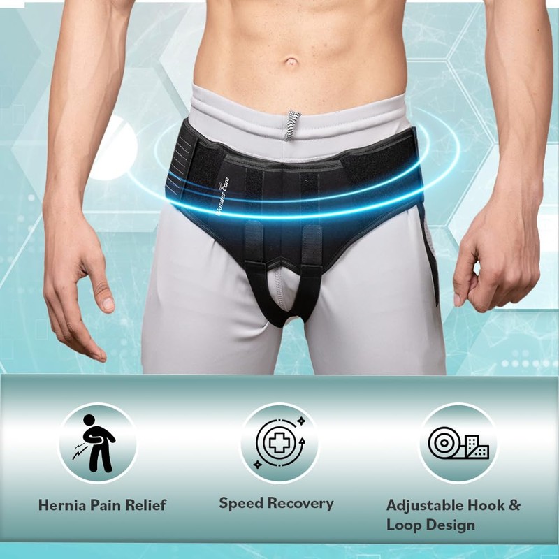 Wonder Care Wonder Care Black Inguinal Hernia Belt For Men