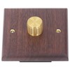 Wooden Brass Knob Dimmer Switch LED Lamp Light Dimming Switch