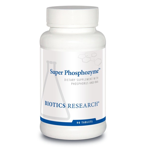 BIOTICS Research Super Phosphozyme™ –Phosphorous and RNA, Electrolytes, Healthy Bones and Teeth, Protein Production, Energy Support. 90 Capsules
