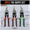 HORUSDY 3 Pack Aviation Tin Snips Set, 10 Inch Metal