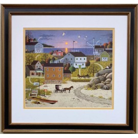 Charles Wysocki "Whaler's Bay" New CUSTOM FRAMED Art Americana Summer Rural