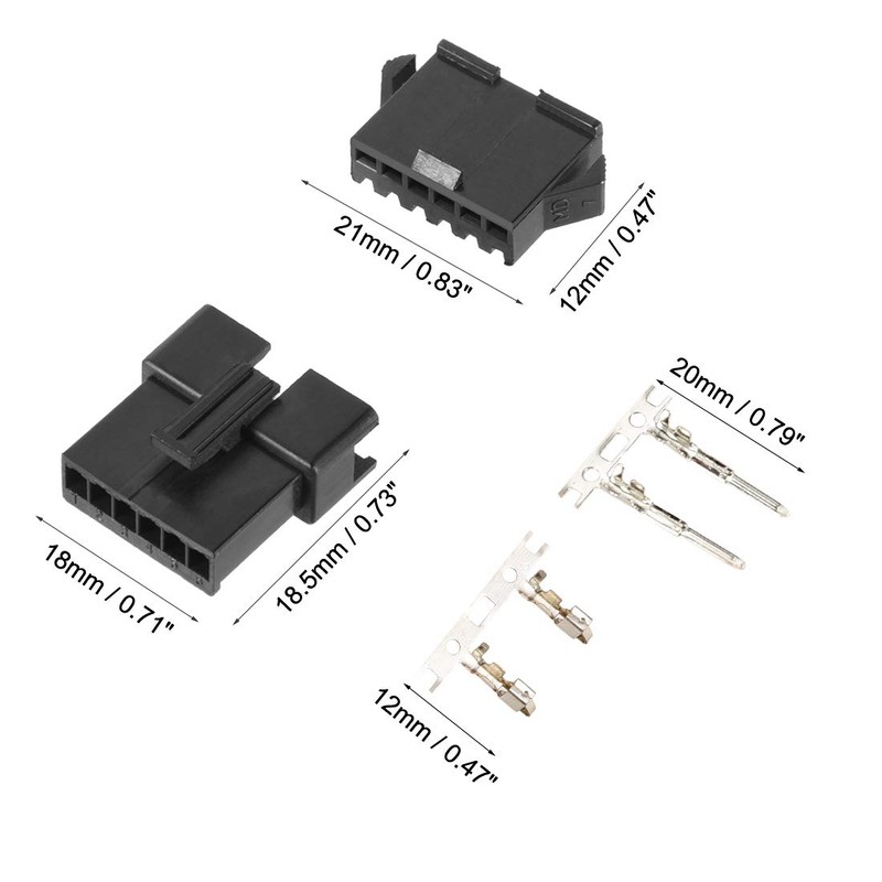 sourcing map JST-SM Connector Plug Socket Crimp Connection 6 Pin
