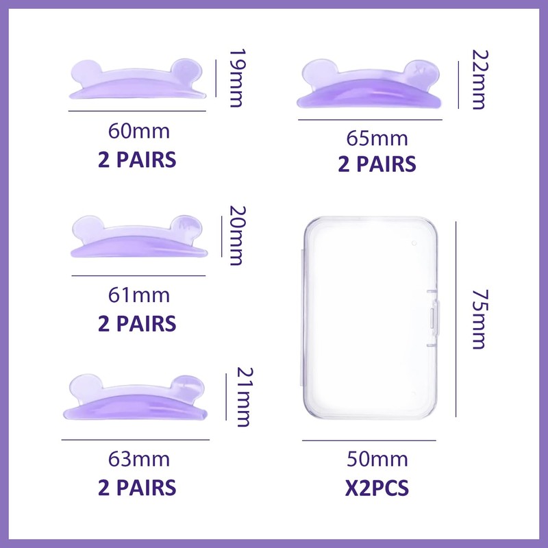 8 Paar Silikon -Wimpernpads, Wimpernverbrennungszubehör, Eyelash Beauty Supplies, Wimpernhebepads.