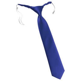 TigerTie Designer Security Safety Tie Plain Pre-tied with Elastic Band, Dark Royal Blue