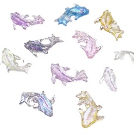 100Pcs Colorful Cute Mini Shiny Miniature Resin Goldfish Figurines, DIY Terrarium Crafts Ornament Accessories,Nail Decoration Accessories,Fairy Garden Accessories Ornament,Mini Garden Outdoor Decor