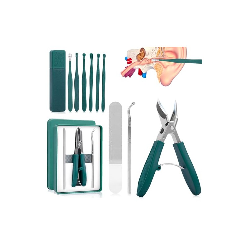 9 Pcs Kit De Cortaúñas para Pies y Limpieza de