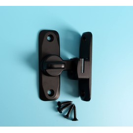 Sliding Bolt Locks,（Black） 90 Degree Heavy Duty Carbon Steel Bar Door Locks, Barn Door Lock Latch Hardware，Flip Door Locks, Screen Door Locks, Wardrobe Door Locks