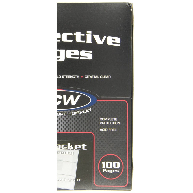 BCW Pro 3-Pocket Currency Page - 100 ct | Archival