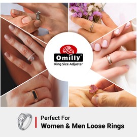 Omilly Ring Sizers for Loose Rings,144 Pack 16 Sizes 6 Sheets Ring Guards,Silicone Ring Size Adjuster Invisible Ring Fitter for Different Band Widths for Women and Men(Transparent)