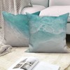 Beach Pillow Covers 18x18 Inch, Teal Ocean Throw Pillow Covers
