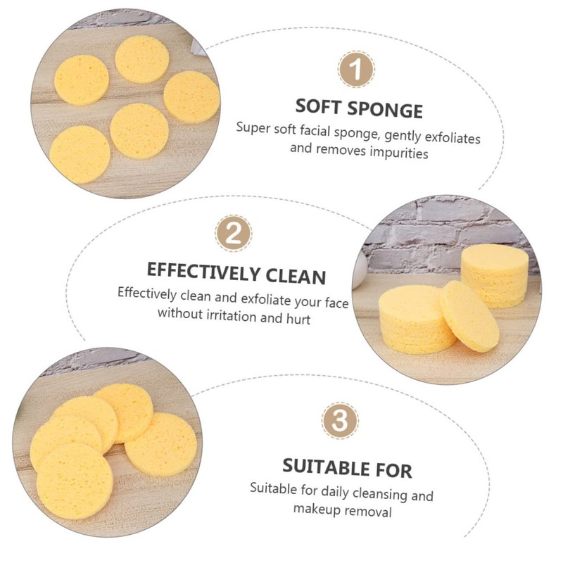 Baluue 2sets Makeup Remover Sponge Facial Cleansing Brush for Women