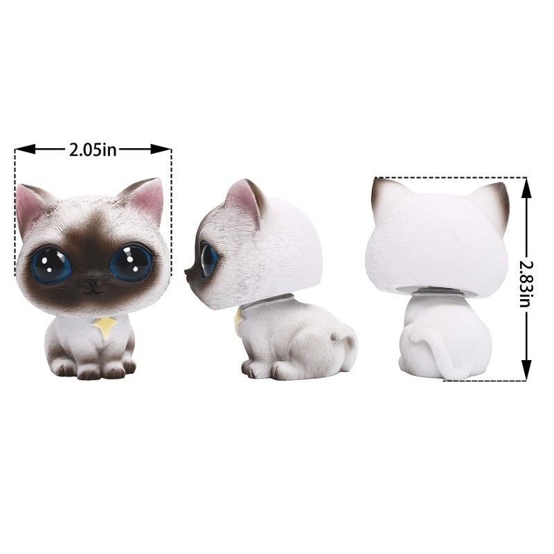 YGMONER Cat Bobblehead Ornaments Car Dashboard Shake Head Resin Figurines