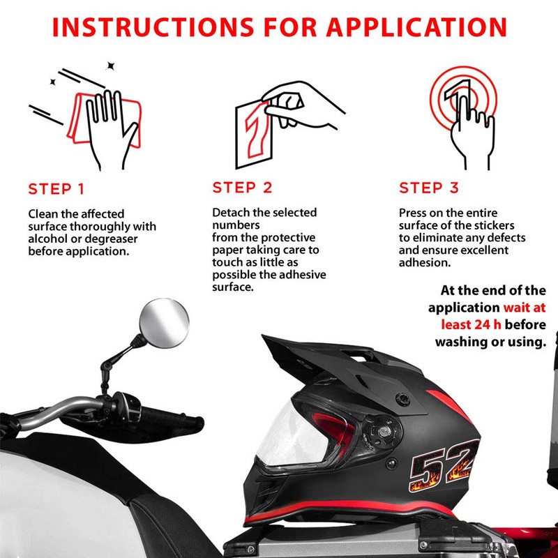 Quattroerre Racing Number 9 Medium, Flames, 10 x 7.5 cm