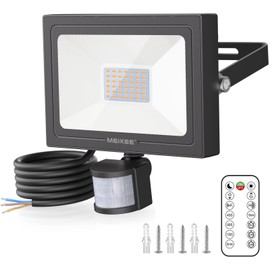 MEIKEE 35W Outdoor LED Spotlight with Motion Sensor Warm White 2700K LED Spotlight with Remote Control 3000LM 3 Modes Waterproof IP66 Security Lighting for Home Garage Yard