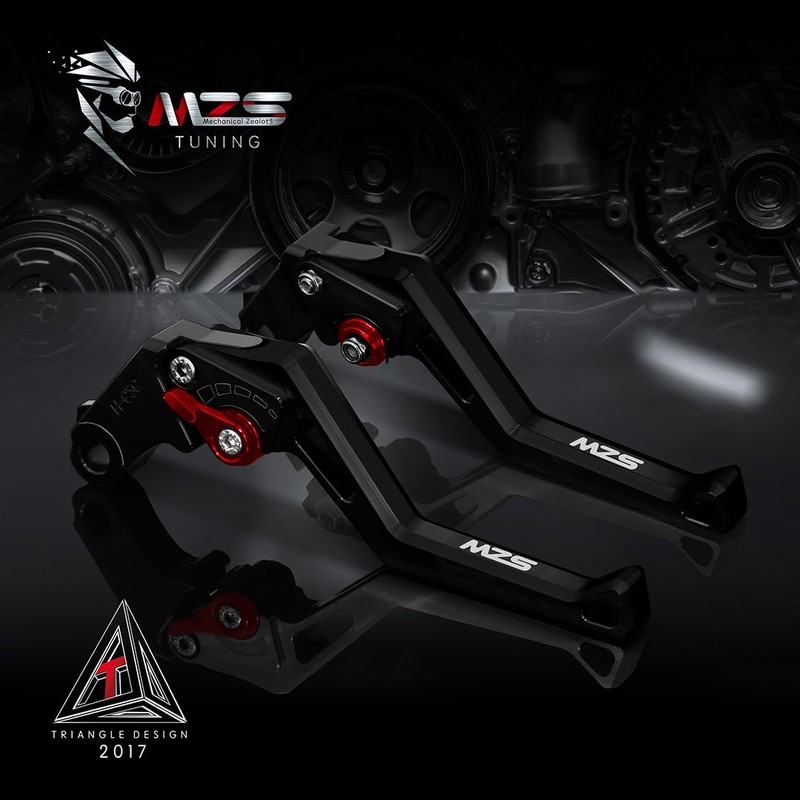 MZS Black Motorcycle Clutch Brake Levers Short Adjustable CNC Compatible
