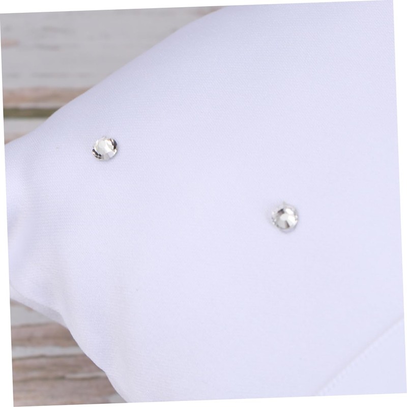 SHOWERORO Ceremony: 20x20cm Satin Ring Pillow Double Heart Buckle Wedding