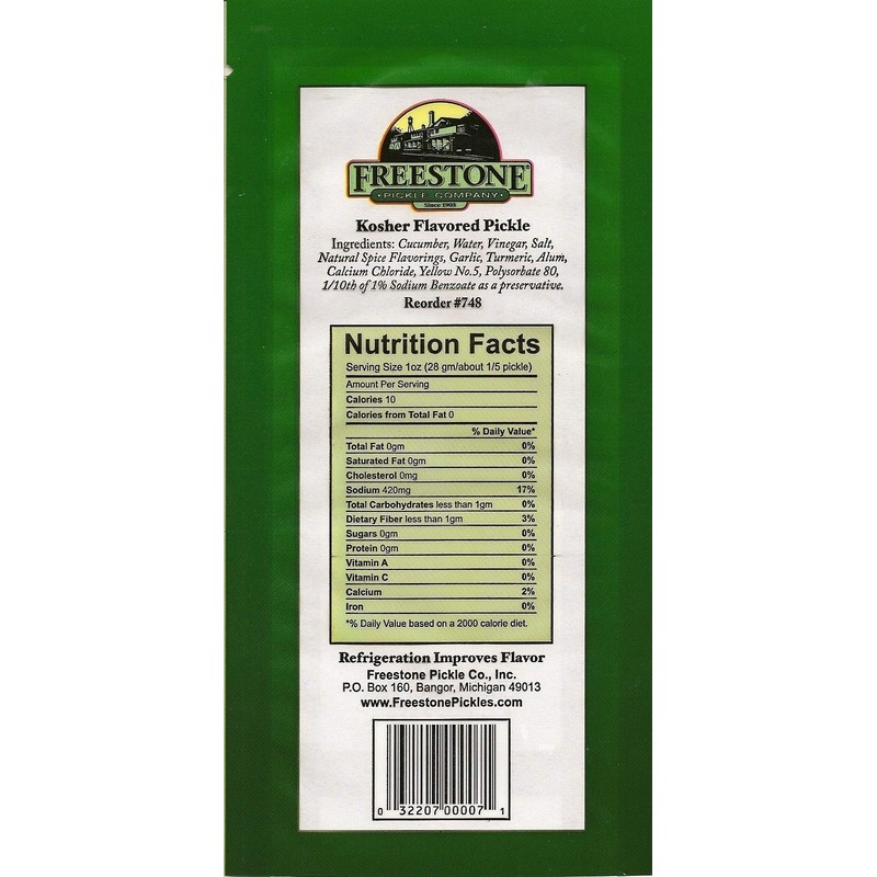 Freestone Pickle Company Jumbo Kosher Individually Wrapped Pickles, 12 Count