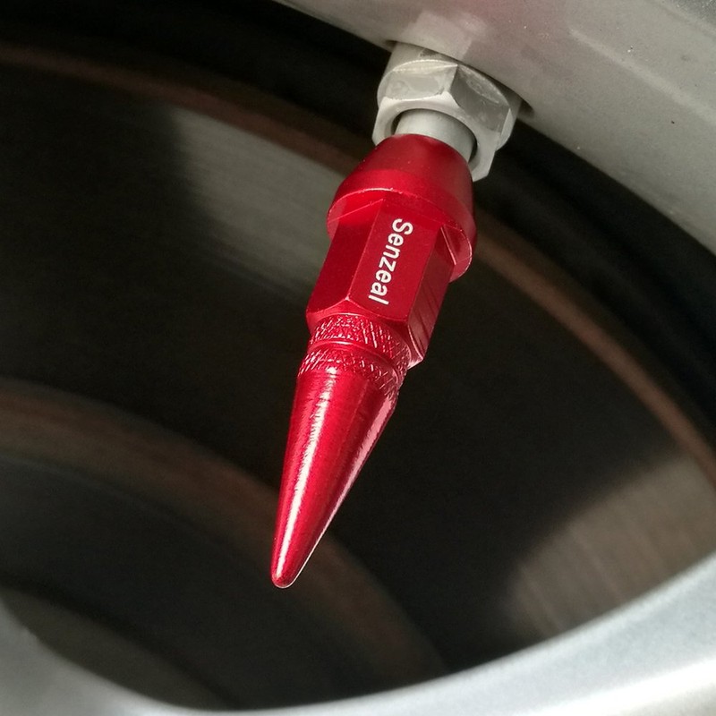 Senzeal 4X Long Impale Spike Style Polished Aluminum Tire Valve