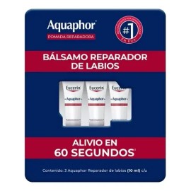 Bálsamo Reparador De Labios Aquaphor Eucerin 3 Pza/10 Ml C/u