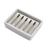 TOPSKY Ceramic Soap Dish Holder Stainless Steel for Bathroom, Double
