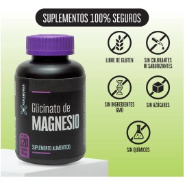 Glicinato de Magnesio  120 Cpsulas Sin Sabor  Apoyo Diario para Energa y Equilibrio Kumaonga                                                          