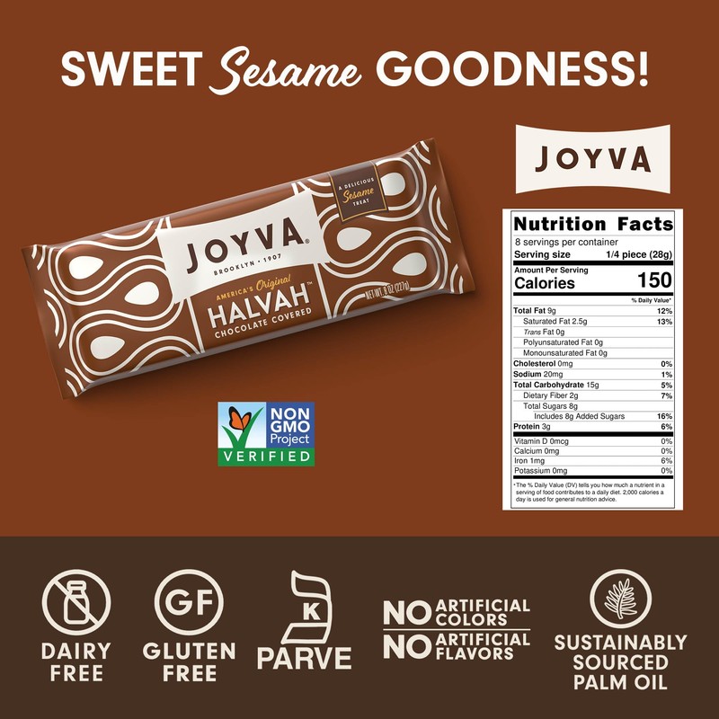 Joyva Halvah chocolate Covered, 8 oz
