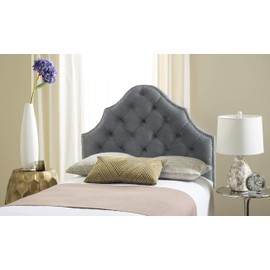 Safavieh Mercer Collection Arebelle Grey Tufted Silver Nailhead Headboard (Twin)