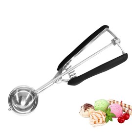 Lamkrtlp Ice Cream Scoop, Stainless Steel Cookie Scoop with Trigger, for Ice Cream, Meatballs, Mellon Balls, Mashed Potatoes and Muffins