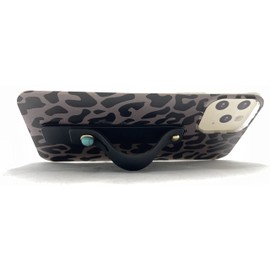 CRYSTALFY Crystal Phone Grip and Stand: Turquoise Gemstone with Black Strap Finger Loop Grip for Smartphones