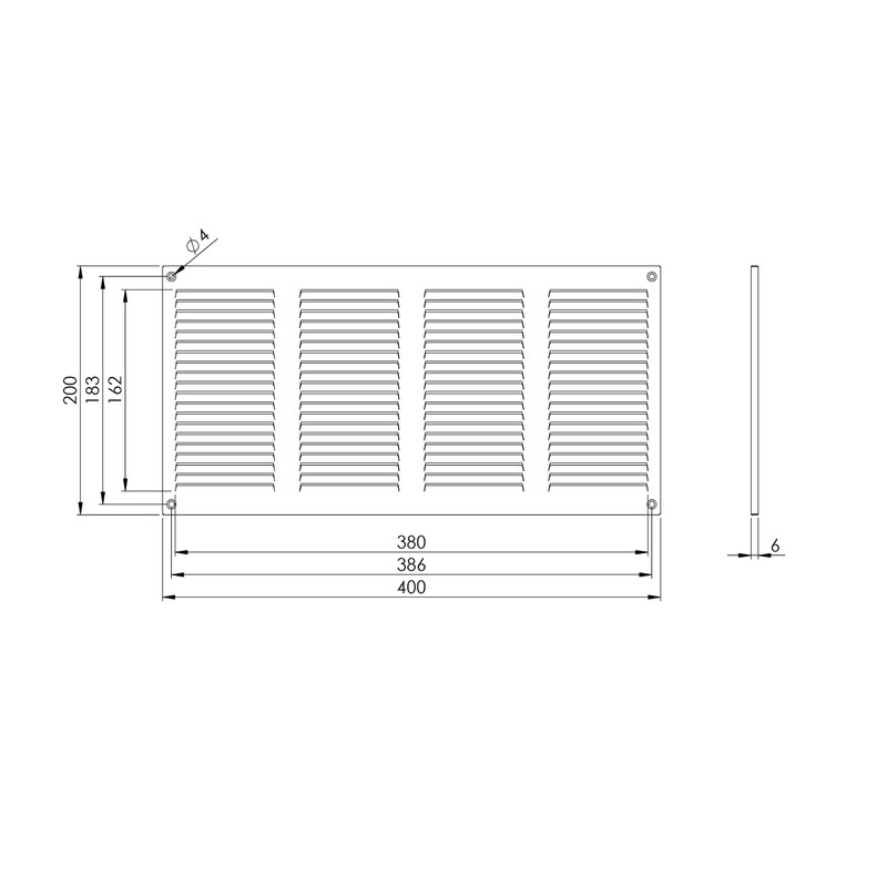 LIRAST 14x6 Vent Cover with Built-in Screen - Black Return