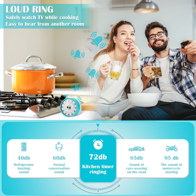 Kitchen Timer, Magnetic Kitchen Timer, Clock Digital Visual Timer 60-Minute