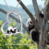 YAFEINI Panda Necklace Sterling Silver Heart Panda Pendant Necklace Panda