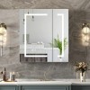 Mepplzian Large LED Bathroom Mirror Cabinet Touch Switch 3 Colors