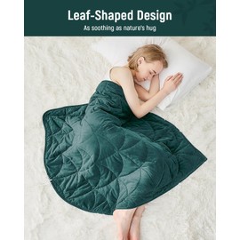 Weighted Lap Blanket 7 lbs for Adults, Luxury Soft Small Weighted Blanket, Compact Portable Weighted Lap Pad for Relaxation, Sleeping, Travel, All-Season Use, Forest Green, 40" x 52"