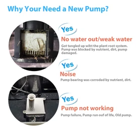 Aerogarden Replacement Pump Compatible with Harvest Bounty Farm Extra Ultra all models, Pump replacement model #200623, Included Extra 10 Pump Filters