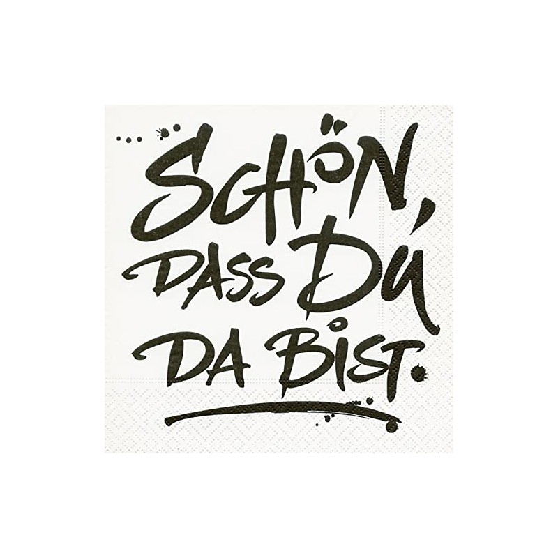 20 napkins, “Schön, dass Du da bist” / sayings /