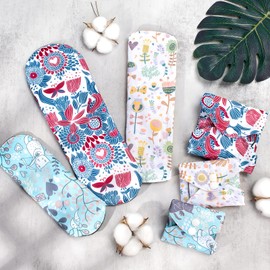 Viedouce washable panty liners, super absorbent bamboo sanitary towel, reusable pads, sanitary pads with 2 waterproof storage bags