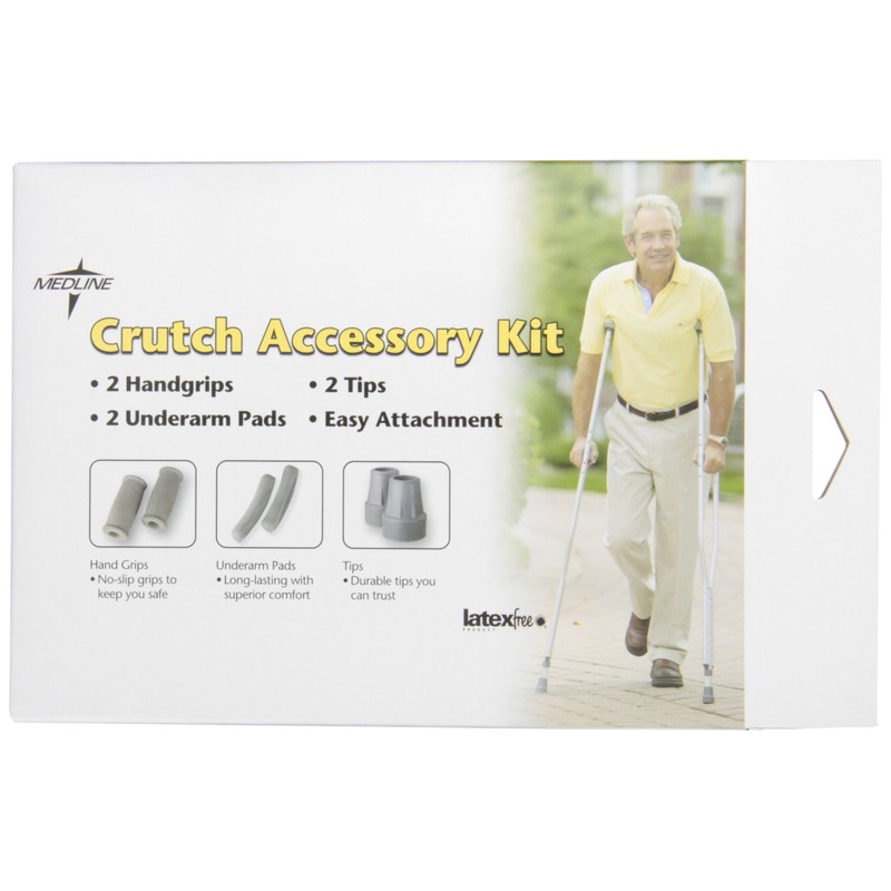 Medline Crutch Accessory Replacement Kit, Gray