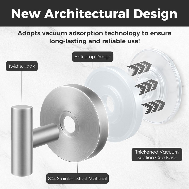WingWider Shower Hooks for Inside Shower,No-Drill Removable&Reusable Towel Hooks for