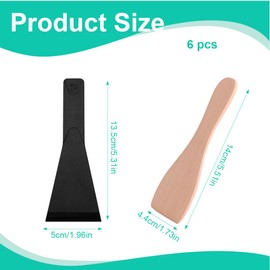 IKOPFLN 6 Non-Stick Pot Shovels, Wooden Scoops and Cheese Scoops, Kitchen Utensils Set for Kitchen, Pastry and Raclette, Wooden Scoops Raclette Spatulas