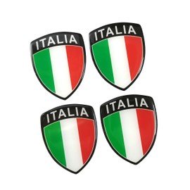 PTDecals 4 PCS 4x5CM Soft Flexible Epoxy Italy Italian Flag Emblem Sticker Badge Decals for Vehicle Auto Car Motorcycle Helmet Home Decoration