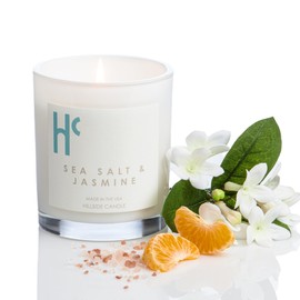 Hillside Candle Sea Salt & Jasmine Scented Candles, Single Wick Soy Candles, Luxury Candles, Scented Candles for Home, Beach Candle (9 oz)