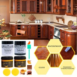 9PCS Wood Furniture Wax, Furniture Paints with Sponge, Wooden Repair Polish for Wood, Natural Wax for Wooden, Traditional Wooden Waxes Polish Butter Chalk Paints, Chalkboard Paints