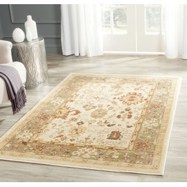 SAFAVIEH Heirloom Collection Accent Rug - 4' x 5'7", Cream & Green, Traditional Oriental Design, Non-Shedding & Easy Care, Ideal for High Traffic Areas in Entryway, Living Room, Bedroom (HLM1739-1152)